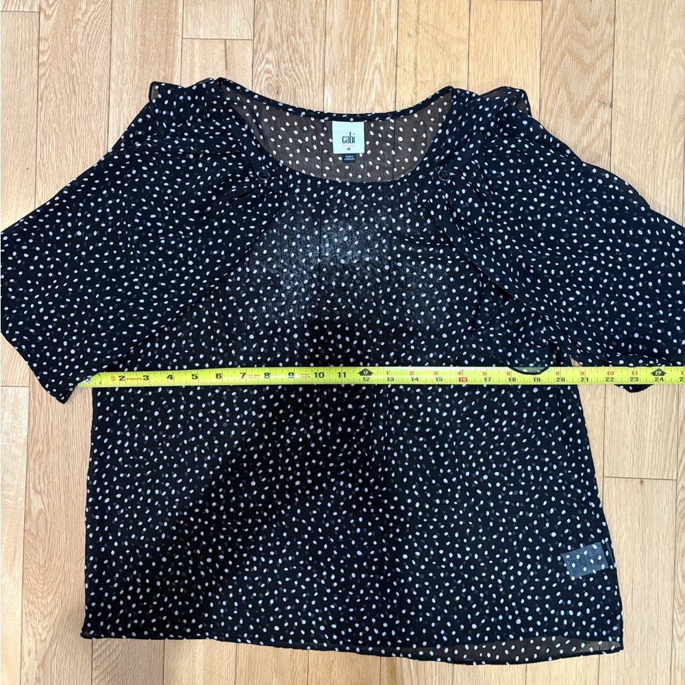CAbi Sinatra Blouse Sheer Polka Dot Ruffle Top Black 2026 Indie Sleaze Aesthetic - Picture 8 of 8